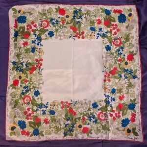 Vintage Cornelia James Silk Scarf Wildflowers Cottagecore